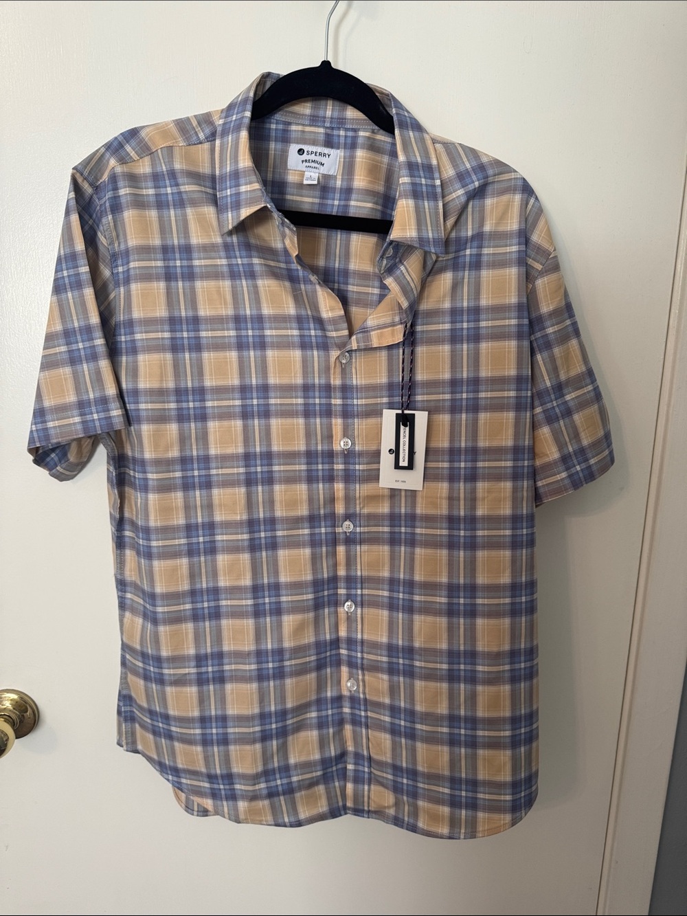 Sperry Men's Short-Sleeve Plaid Button-Down - NWT, new with tags